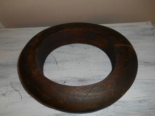 Antique Wooden Hat Form Block Mold Millinery Brim 7 2 - 1/8