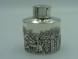 1903 Antique Solid Silver Figural Tea Caddy by Charles Horner 2
