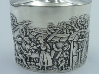 1903 Antique Solid Silver Figural Tea Caddy by Charles Horner 3