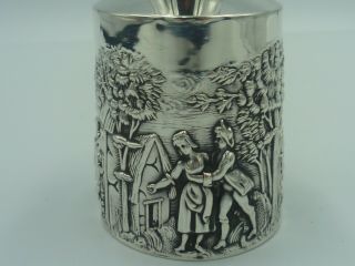 1903 Antique Solid Silver Figural Tea Caddy by Charles Horner 4