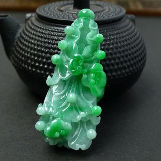 100 natural jade A goods hand - carved green cabbage pendant445 5