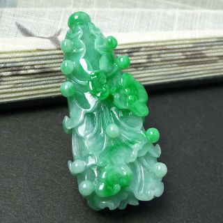100 natural jade A goods hand - carved green cabbage pendant445 6
