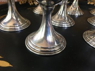8 Dunkirk Sterling Silver Goblets Monogrammed “R” 3