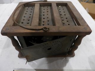 Primitive Bedside Coal Heater With Tin