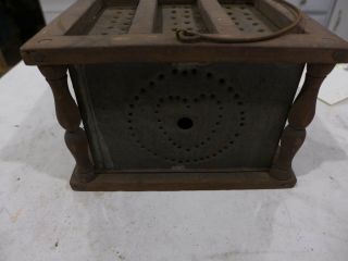 primitive bedside coal heater with tin 5