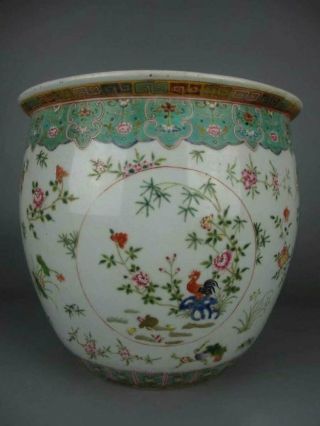 Chinese Antique Porcelain Famille Verte Flower And Bird Patterns Cylinder