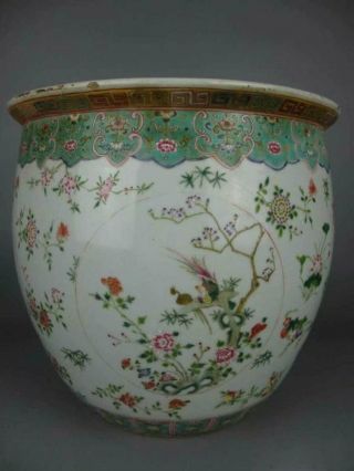 Chinese antique porcelain famille verte Flower and Bird Patterns Cylinder 3