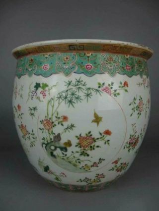 Chinese antique porcelain famille verte Flower and Bird Patterns Cylinder 4