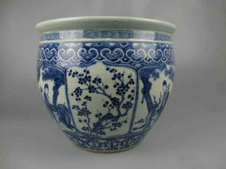 Chinese antique porcelain blue and white Character pattern cylinder 2