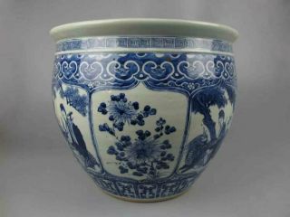Chinese antique porcelain blue and white Character pattern cylinder 3