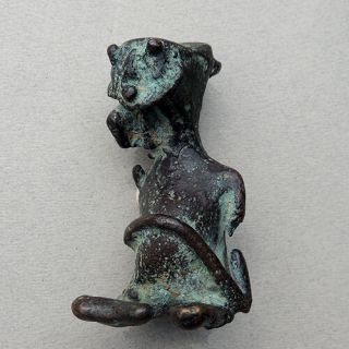 Antique Old Lost Wax Cast Copper Alloy Zoomorphic Figure Dogon Mali 1700 - 1800