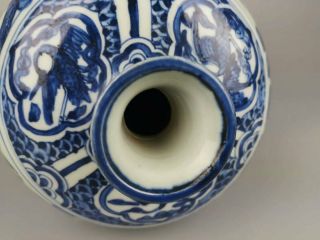 Chinese antique porcelain blue and white Figure pattern Pulm vase 6