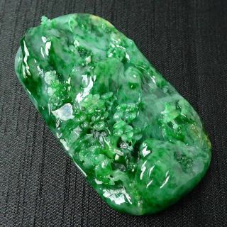 100 natural jade A goods hand - carved green landscape jade 425 5