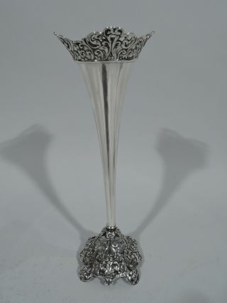 Whiting Vase - 5266 - Antique Victorian Pierced Bud - American Sterling Silver