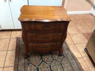 One French Style Cherry Nightstands Bedside End Tables / 3 Drawers