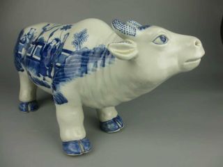 Antique Chinese porcelain blue and white Elephants with figure patterns 4