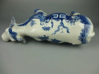 Antique Chinese porcelain blue and white Elephants with figure patterns 9