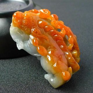 100 natural jade A goods hand - carved red 貔貅 406 2