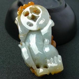 100 natural jade A goods hand - carved red 貔貅 406 8