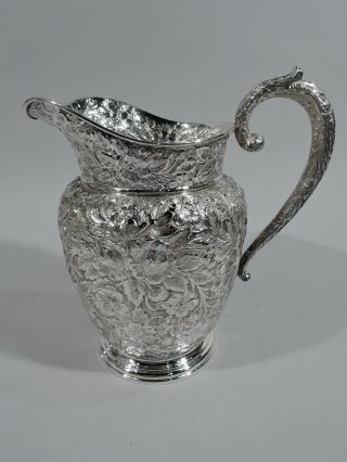 Manchester Water Pitcher - 969 - Antique Repousse - American Sterling Silver