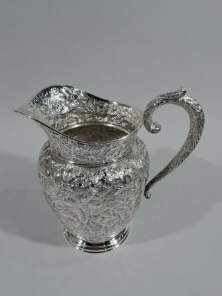 Manchester Water Pitcher - 969 - Antique Repousse - American Sterling Silver 2
