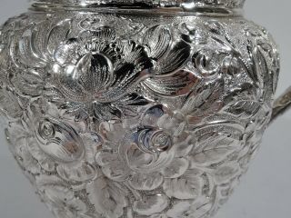 Manchester Water Pitcher - 969 - Antique Repousse - American Sterling Silver 6