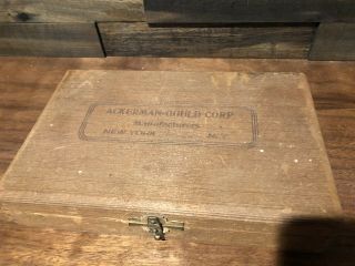 Vintage Ackerman - Gould Letterpress Printing Type Brass Blocks w/ Wood Case 6