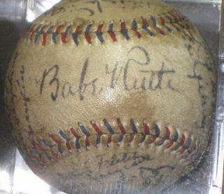 LOU GEHRIG/BABE RUTH Signed Baseball American League Reach Ball READ LISTING 3