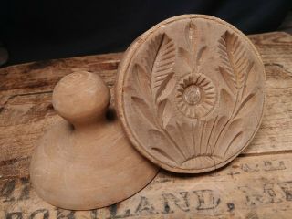 Antique heart Motif BUTTER PRINT Stamp Mold Press Primitive Folk Art eagle wheat 2