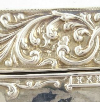 RARE ANTIQUE EDWARDIAN SOLID STERLING SILVER STAG CARD CASE CRISFORD NORRIS 1903 7