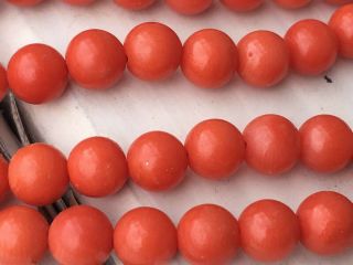 Antique old stock natural red coral necklace 18K gold clasp other jewelrys 3