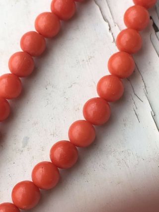 Antique old stock natural red coral necklace 18K gold clasp other jewelrys 4