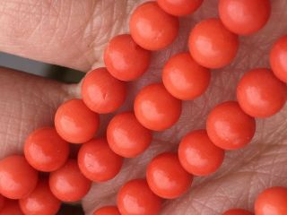 Antique old stock natural red coral necklace 18K gold clasp other jewelrys 9