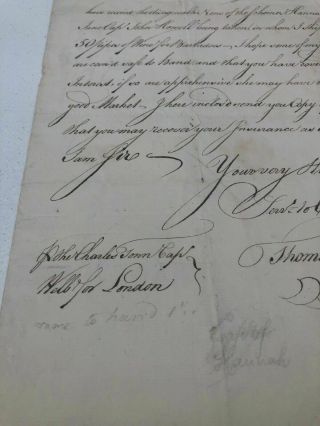 RARE 1762 COLONIAL PRIVATEER CAPTAIN S.  CAROLINA VIRGINIA COMPANY DOCUMENT 4