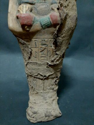 Rare ANCIENT EGYPTIAN ANTIQUE Ushabti Shabti wrapped In Linen EGYPT 1656 - 1364 BC 4