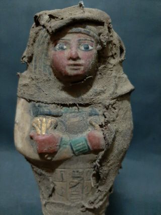 Rare ANCIENT EGYPTIAN ANTIQUE Ushabti Shabti wrapped In Linen EGYPT 1656 - 1364 BC 5