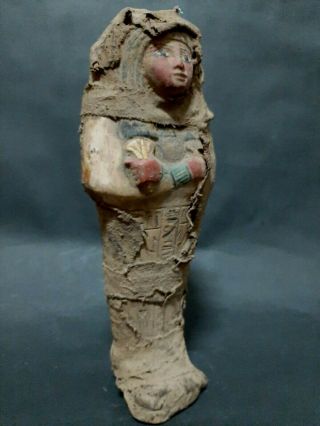 Rare ANCIENT EGYPTIAN ANTIQUE Ushabti Shabti wrapped In Linen EGYPT 1656 - 1364 BC 7