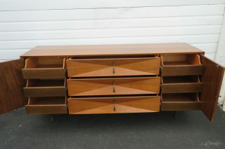 Diamond Front Albert Parvin Style Mid Century Modern Dresser Sideboard 9735 3
