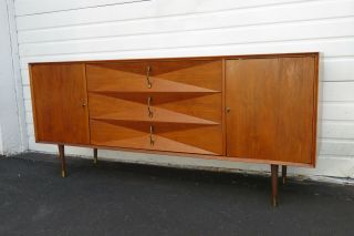 Diamond Front Albert Parvin Style Mid Century Modern Dresser Sideboard 9735 5