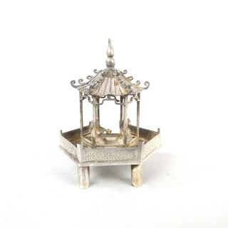 Chinese Silver Pagoda Mandarin Smoking Pipe 19th C Qing Dynasty 6