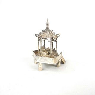 Chinese Silver Pagoda Mandarin Smoking Pipe 19th C Qing Dynasty 7