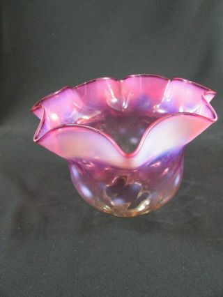 Vaseline & Ruby Glass Gas/oil Lamp Shade C.  1880 - 1900