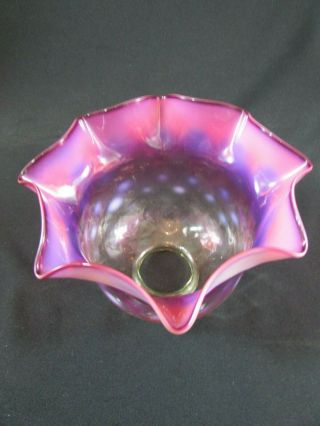 Vaseline & Ruby Glass Gas/Oil Lamp Shade c.  1880 - 1900 2