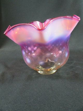 Vaseline & Ruby Glass Gas/Oil Lamp Shade c.  1880 - 1900 3