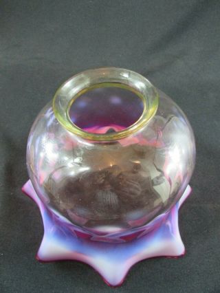 Vaseline & Ruby Glass Gas/Oil Lamp Shade c.  1880 - 1900 4