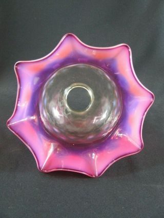 Vaseline & Ruby Glass Gas/Oil Lamp Shade c.  1880 - 1900 5