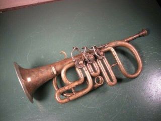 Antique Old Vintage Musical Instrument Rare Type Trumpet