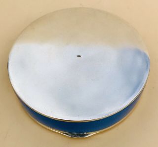 LOVELY LARGE CIRCULAR GERMAN SOLID SILVER GUILLOCHE ENAMEL BOX,  C1900 168g 10