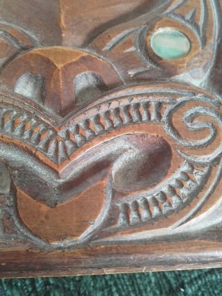 Carved MAORI Box Signed KAPUA 7