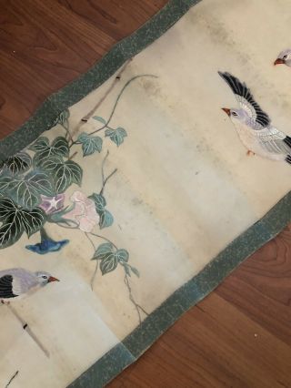 Rare Vintage Chinese Vintage Silk Embroidery Hanging Scroll 10